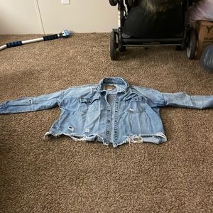 cropped jean jacket